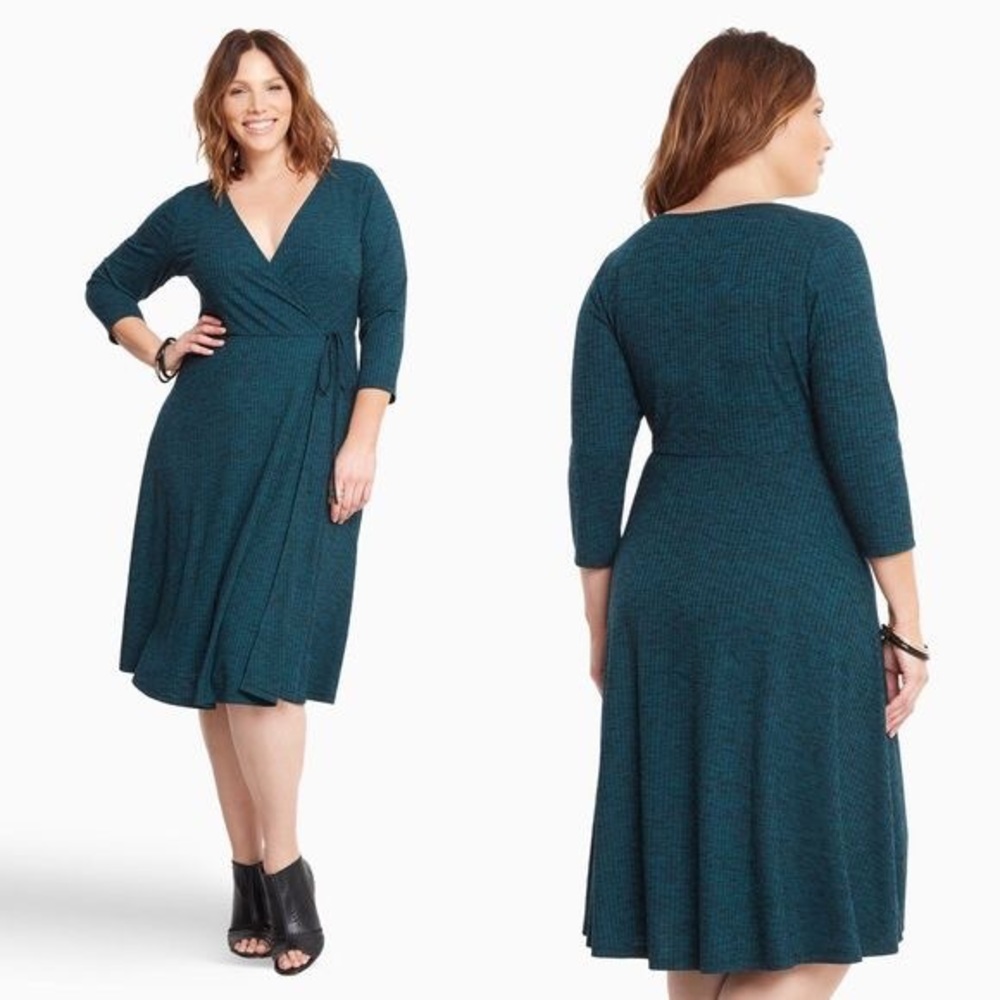 torrid Teal Wrap Midi Dress